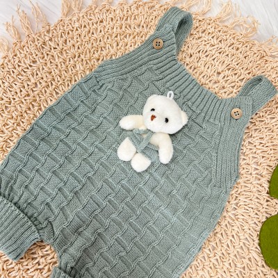 Jardineira Curta de Linha Ursinho - Verde Jardineira Curta de Linha Ursinho - Verde